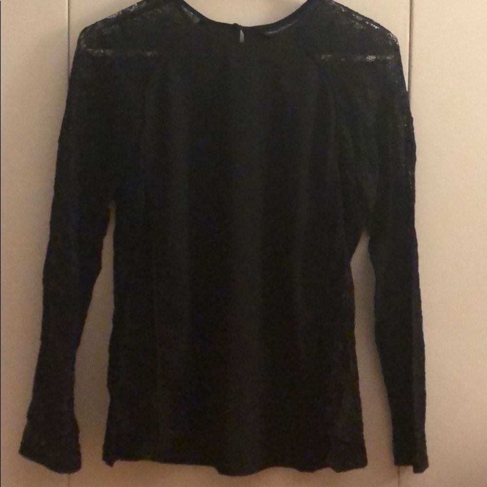 French Connection paneled lace blouse